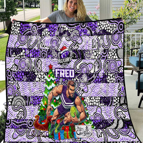 Freo Football Merry Christmas Quilt Indigenous Australian Art