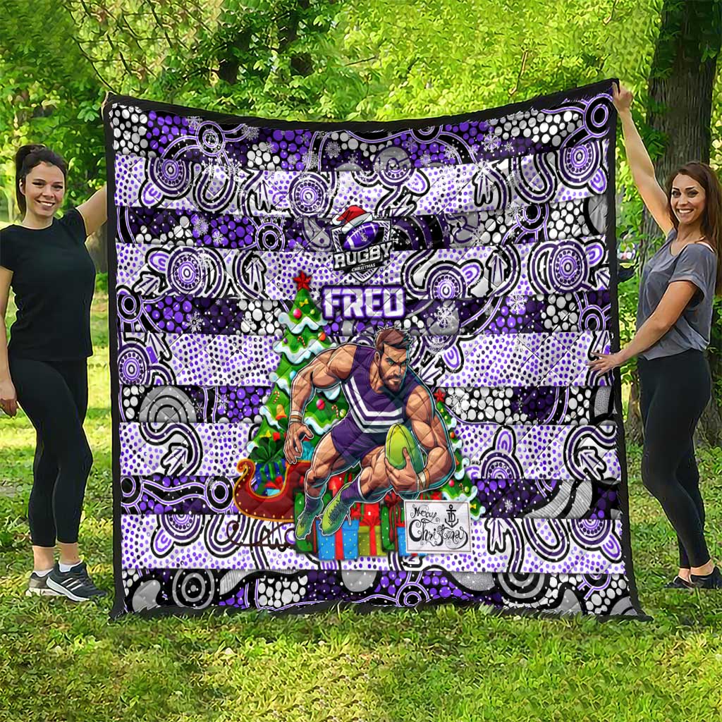 Freo Football Merry Christmas Quilt Indigenous Australian Art