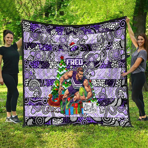 Freo Football Merry Christmas Quilt Indigenous Australian Art