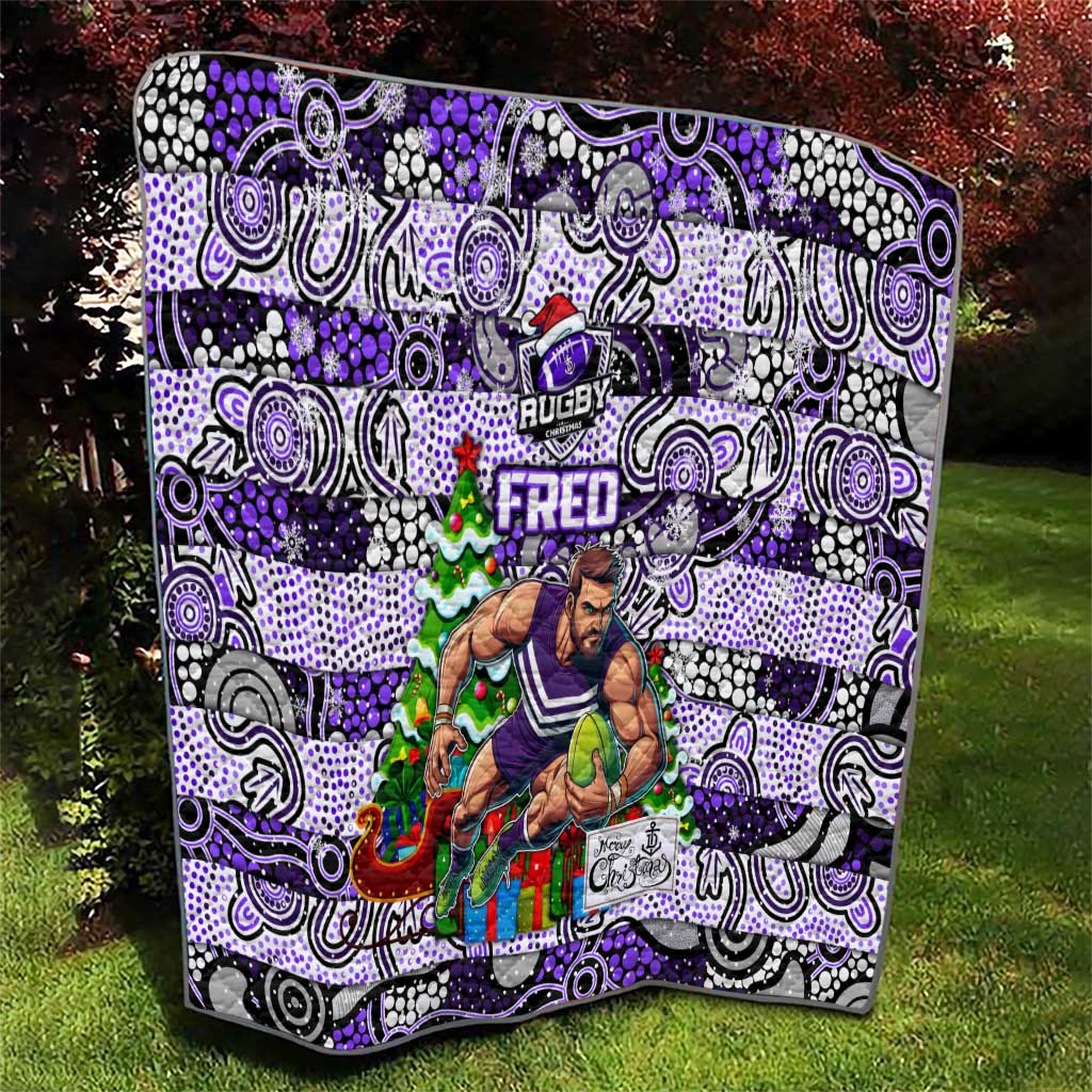 Freo Football Merry Christmas Quilt Indigenous Australian Art