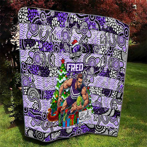 Freo Football Merry Christmas Quilt Indigenous Australian Art