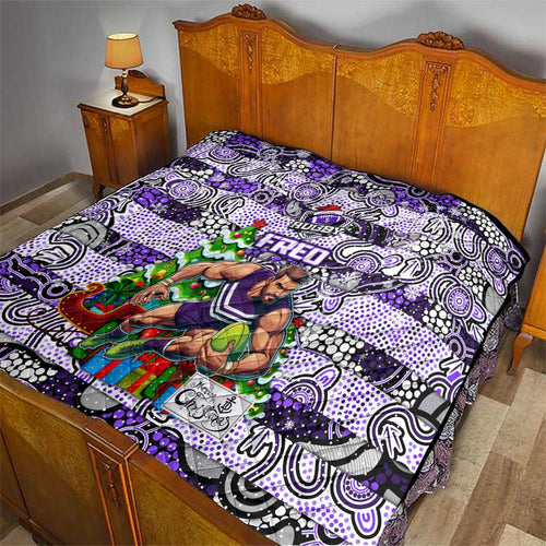 Freo Football Merry Christmas Quilt Indigenous Australian Art