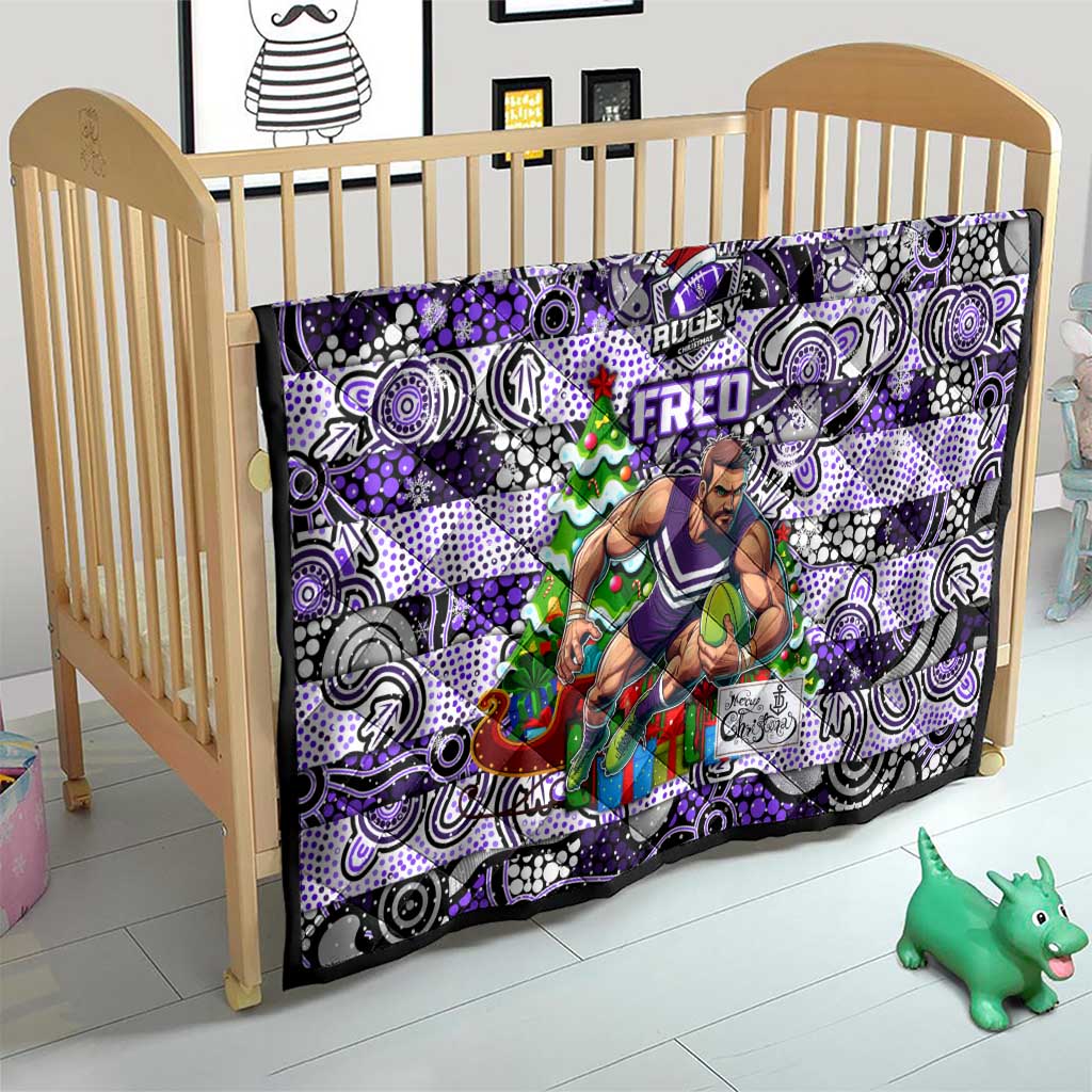 Freo Football Merry Christmas Quilt Indigenous Australian Art