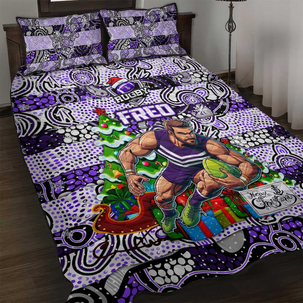Freo Football Merry Christmas Quilt Bed Set Indigenous Australian Art