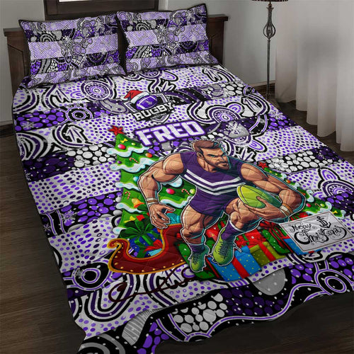 Freo Football Merry Christmas Quilt Bed Set Indigenous Australian Art