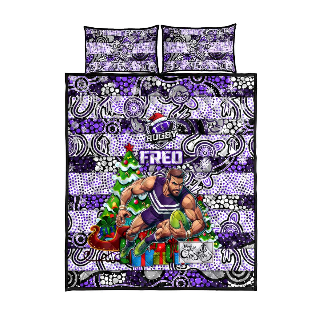 Freo Football Merry Christmas Quilt Bed Set Indigenous Australian Art