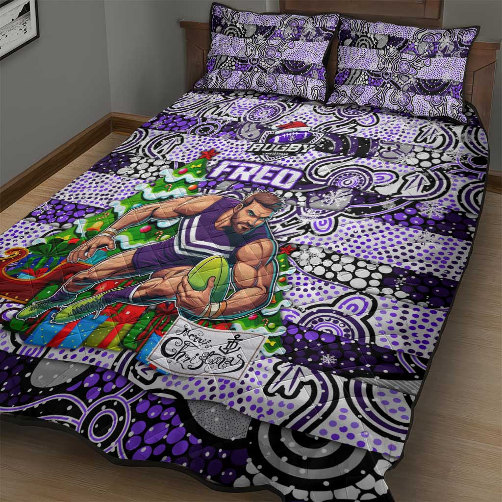 Freo Football Merry Christmas Quilt Bed Set Indigenous Australian Art