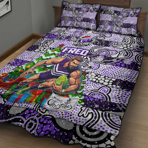 Freo Football Merry Christmas Quilt Bed Set Indigenous Australian Art