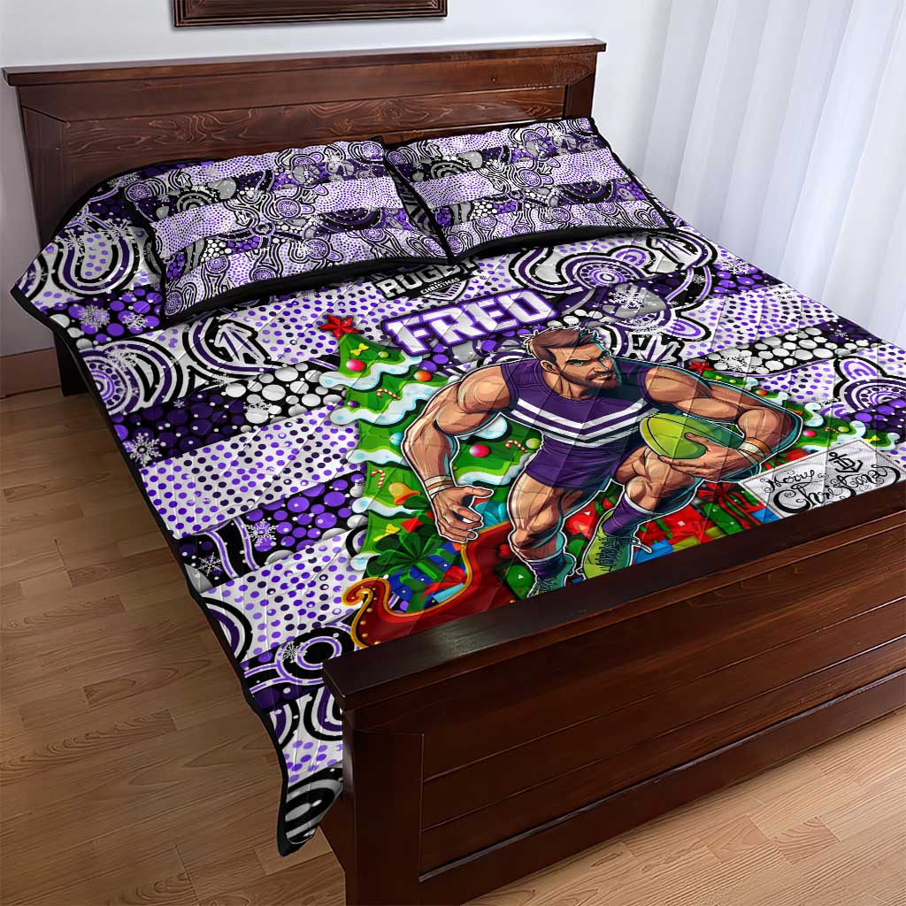 Freo Football Merry Christmas Quilt Bed Set Indigenous Australian Art