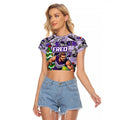 Custom Freo Rugby Merry Christmas Raglan Cropped T Shirt Indigenous Australian Art
