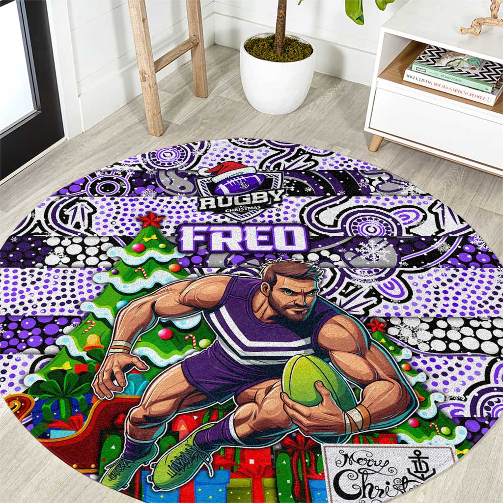 Freo Football Merry Christmas Round Carpet Indigenous Australian Art