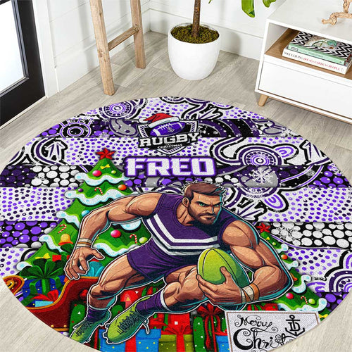 Freo Football Merry Christmas Round Carpet Indigenous Australian Art