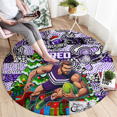 Freo Football Merry Christmas Round Carpet Indigenous Australian Art