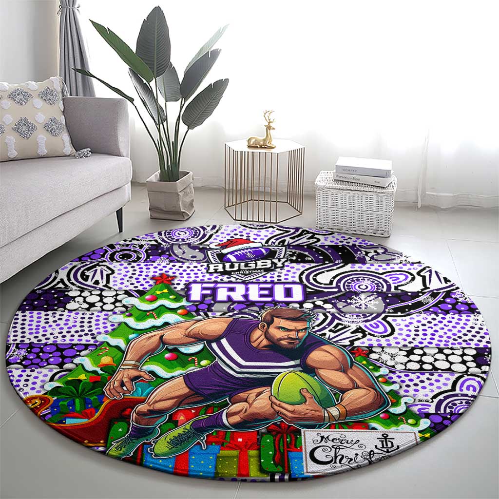 Freo Football Merry Christmas Round Carpet Indigenous Australian Art