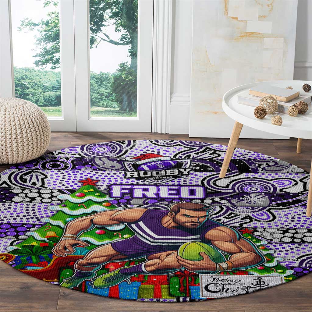 Freo Football Merry Christmas Round Carpet Indigenous Australian Art