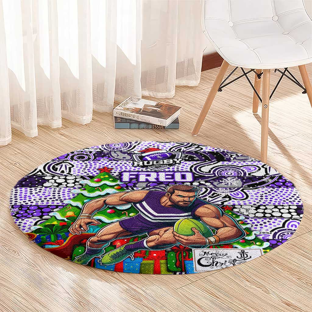 Freo Football Merry Christmas Round Carpet Indigenous Australian Art