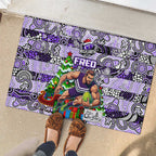 Freo Football Merry Christmas Rubber Doormat Indigenous Australian Art