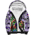Custom Freo Rugby Merry Christmas Sherpa Hoodie Indigenous Australian Art