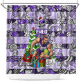 Freo Football Merry Christmas Shower Curtain Indigenous Australian Art