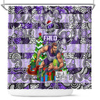 Freo Football Merry Christmas Shower Curtain Indigenous Australian Art