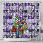 Freo Football Merry Christmas Shower Curtain Indigenous Australian Art