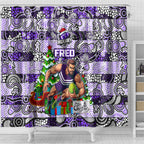 Freo Football Merry Christmas Shower Curtain Indigenous Australian Art
