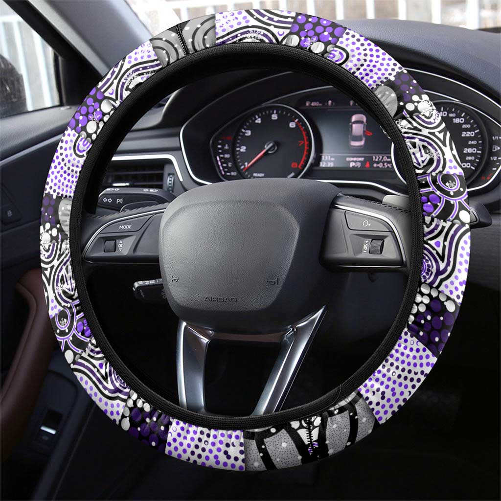 Freo Football Merry Christmas Steering Wheel Cover Indigenous Australian Art