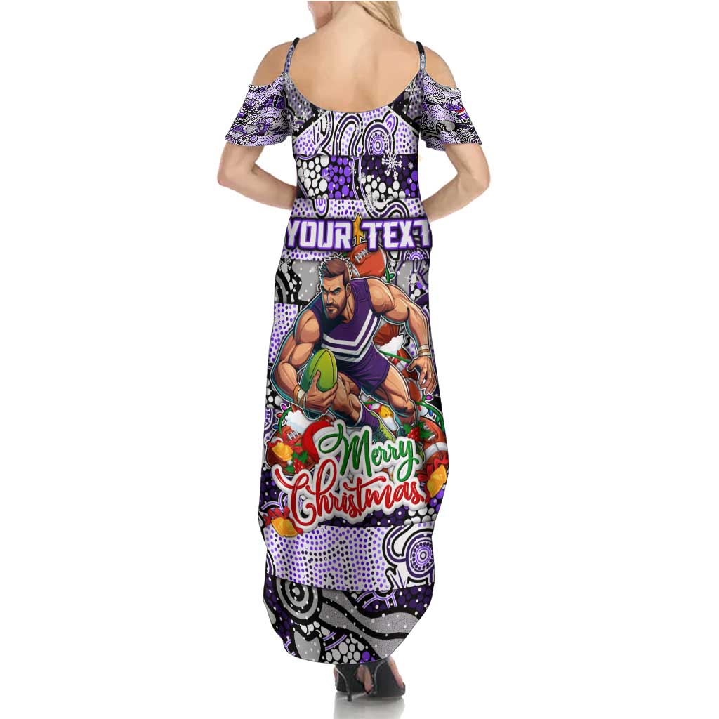 Custom Freo Rugby Merry Christmas Summer Maxi Dress Indigenous Australian Art