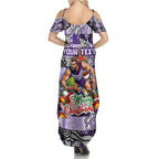 Custom Freo Rugby Merry Christmas Summer Maxi Dress Indigenous Australian Art