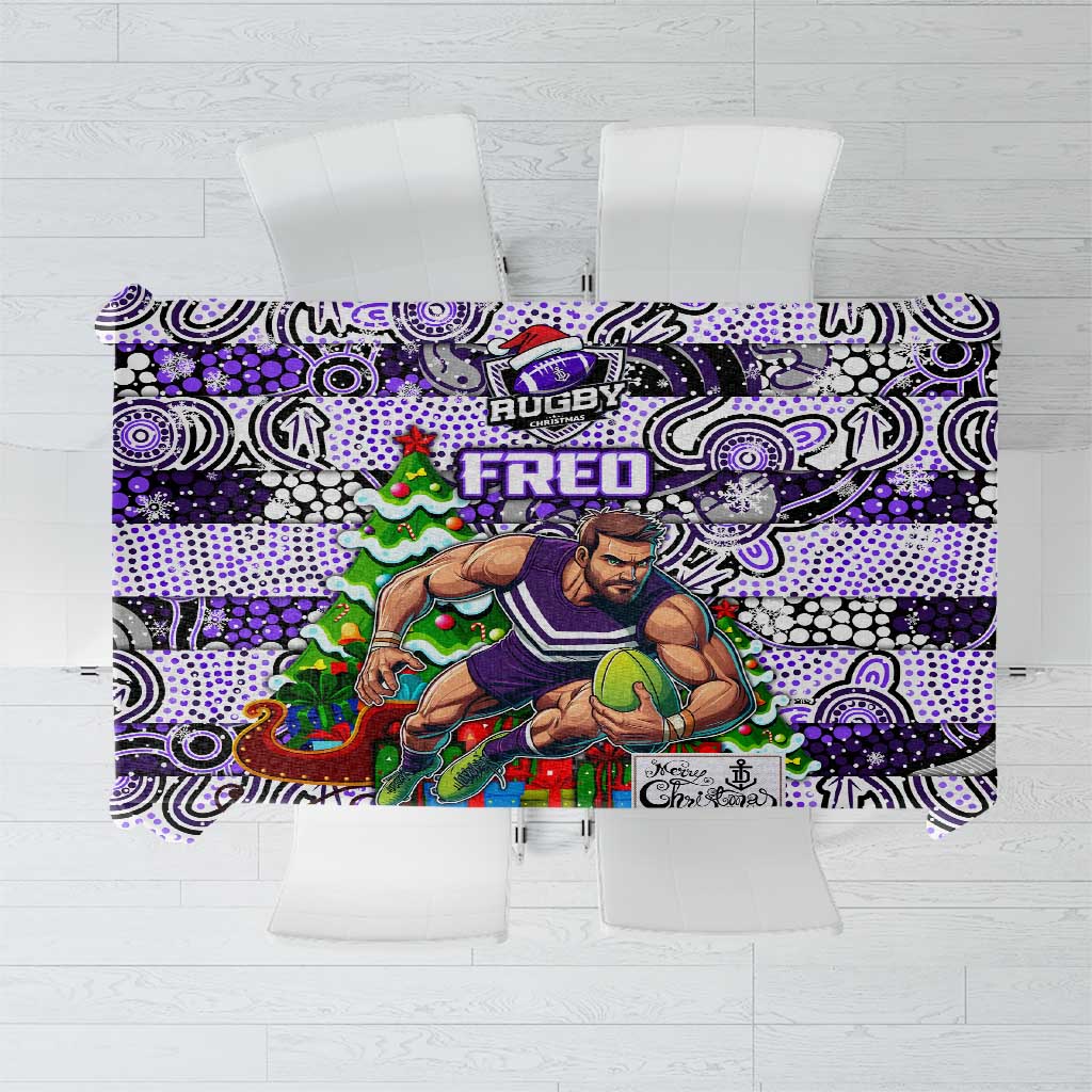Freo Football Merry Christmas Tablecloth Indigenous Australian Art