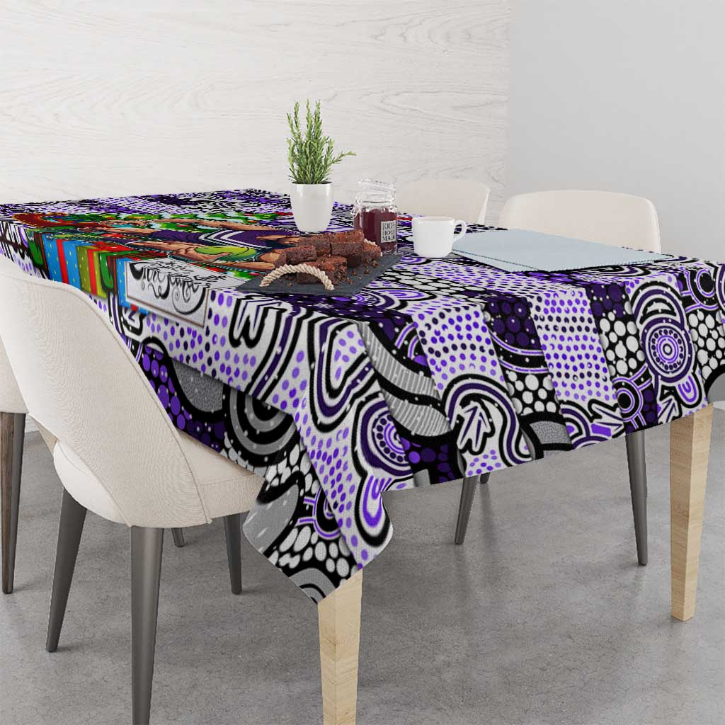 Freo Football Merry Christmas Tablecloth Indigenous Australian Art