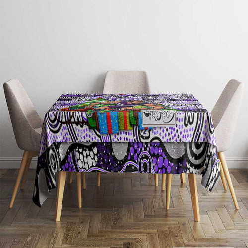 Freo Football Merry Christmas Tablecloth Indigenous Australian Art