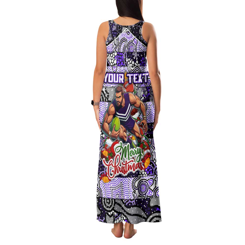 Custom Freo Rugby Merry Christmas Tank Maxi Dress Indigenous Australian Art