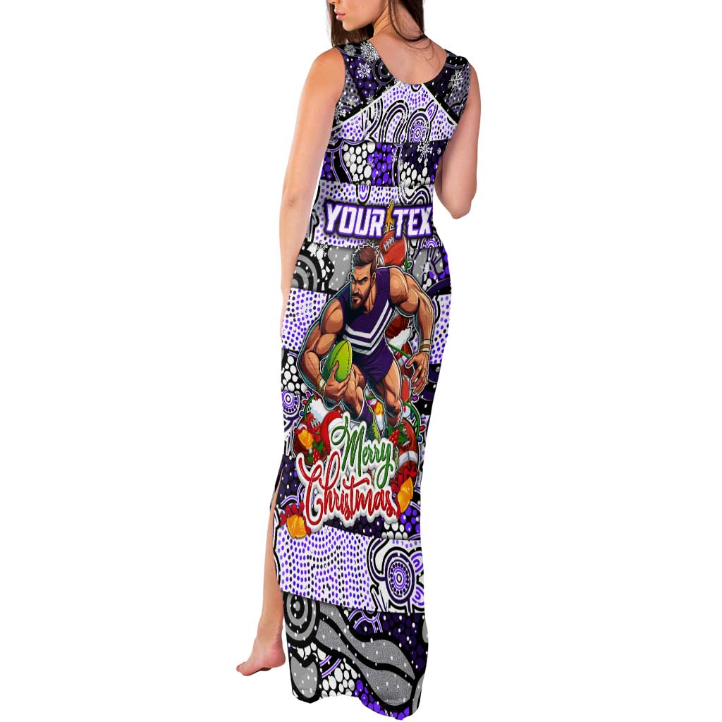 Custom Freo Rugby Merry Christmas Tank Maxi Dress Indigenous Australian Art