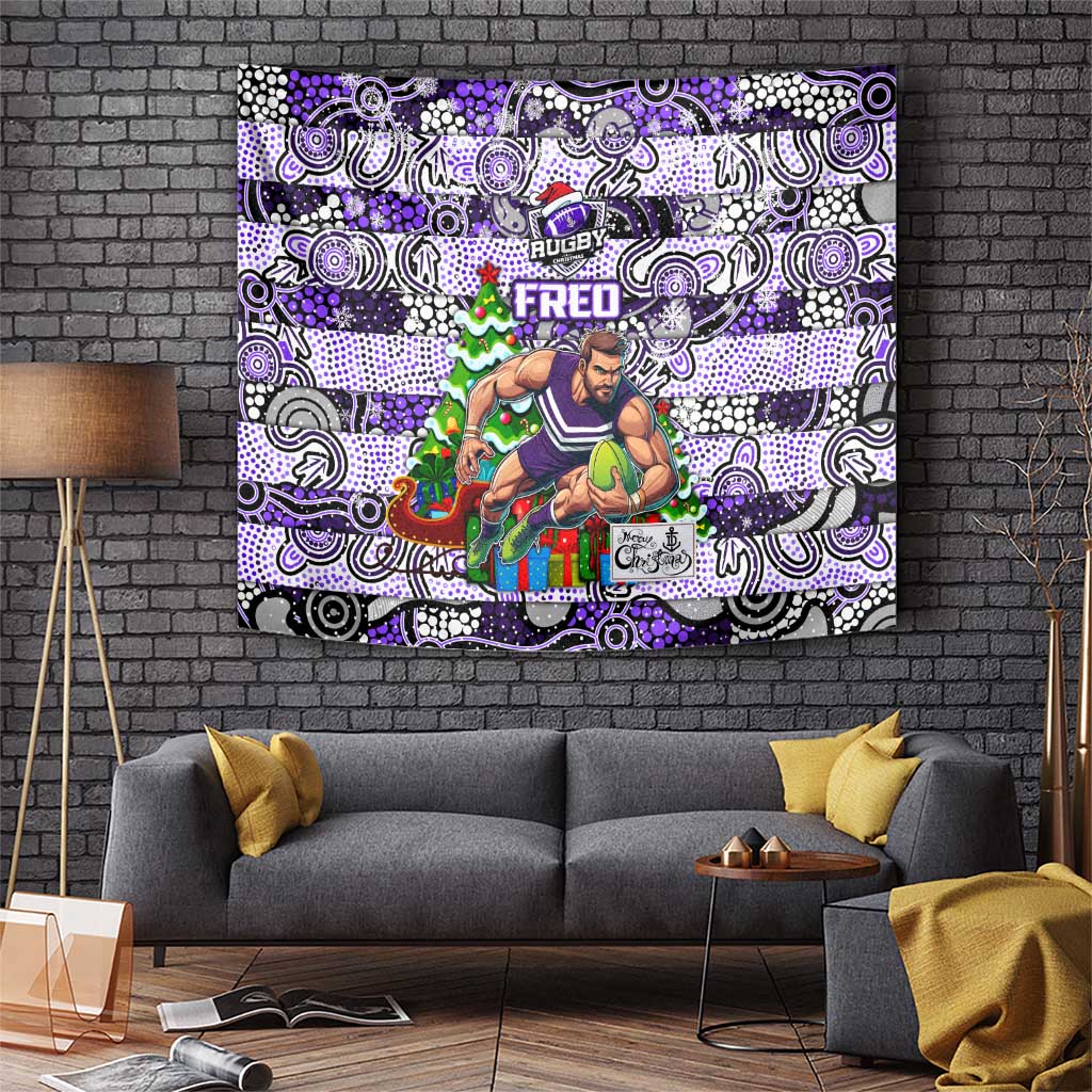 Freo Football Merry Christmas Tapestry Indigenous Australian Art