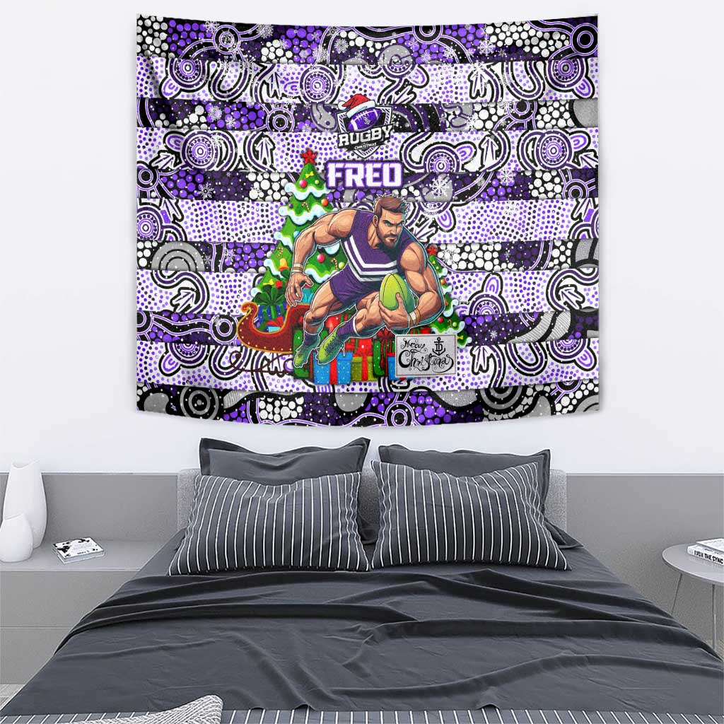 Freo Football Merry Christmas Tapestry Indigenous Australian Art
