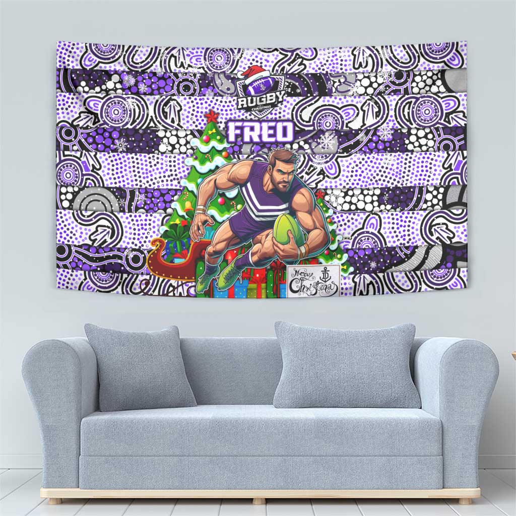 Freo Football Merry Christmas Tapestry Indigenous Australian Art