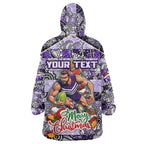 Custom Freo Rugby Merry Christmas Wearable Blanket Hoodie Indigenous Australian Art