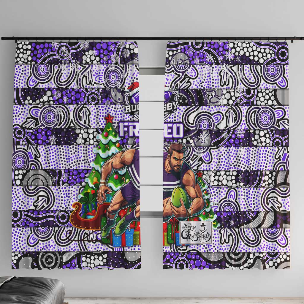 Freo Football Merry Christmas Window Curtain Indigenous Australian Art