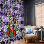 Freo Football Merry Christmas Window Curtain Indigenous Australian Art