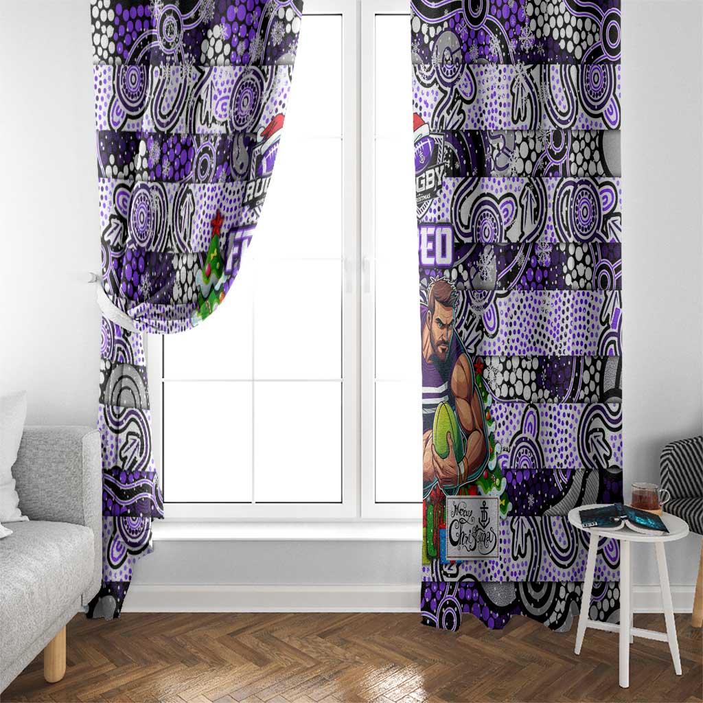 Freo Football Merry Christmas Window Curtain Indigenous Australian Art