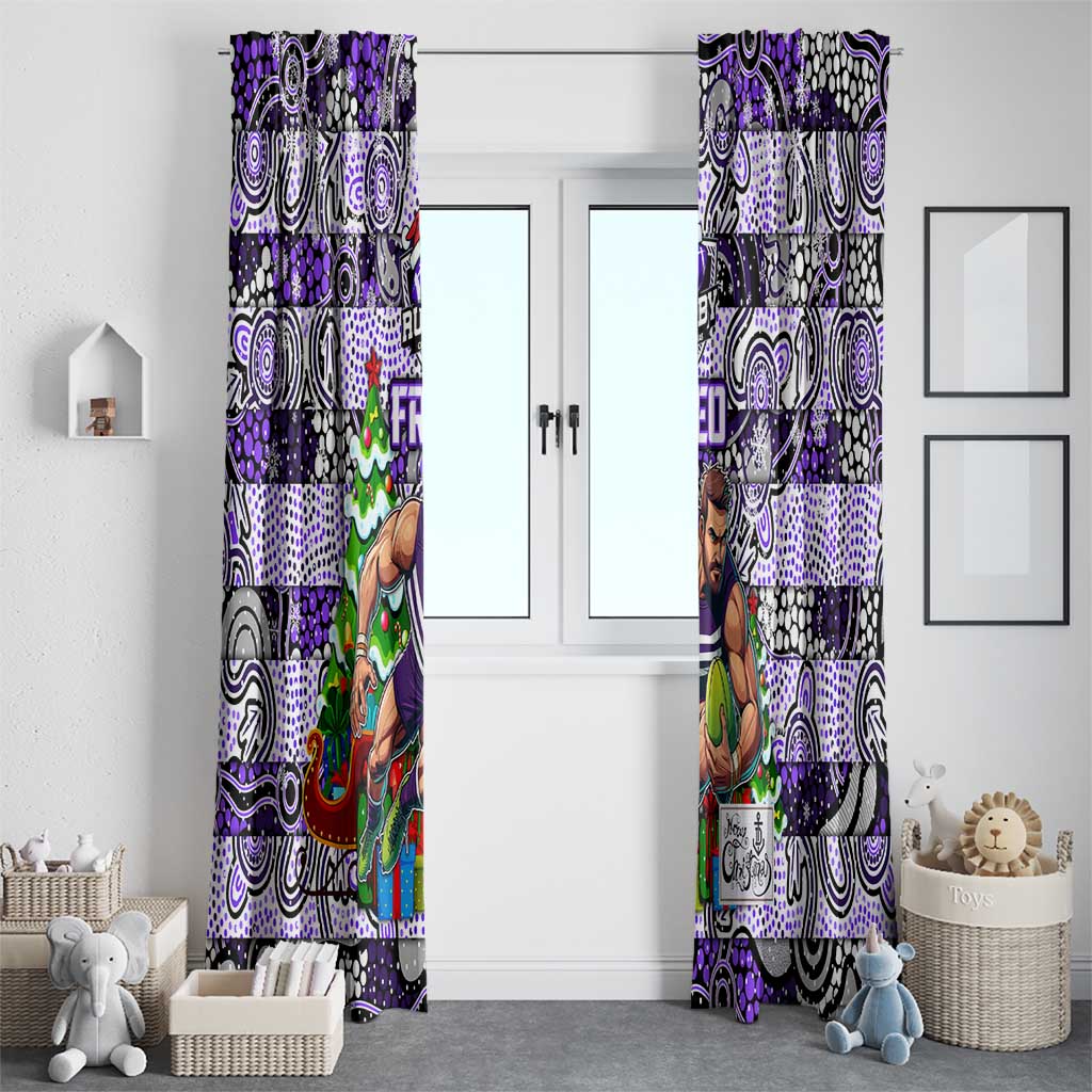 Freo Football Merry Christmas Window Curtain Indigenous Australian Art