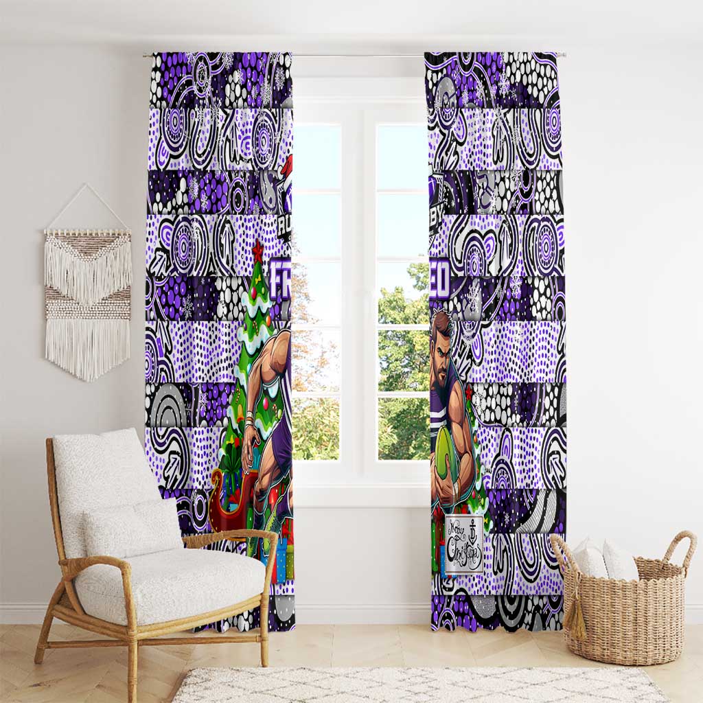 Freo Football Merry Christmas Window Curtain Indigenous Australian Art