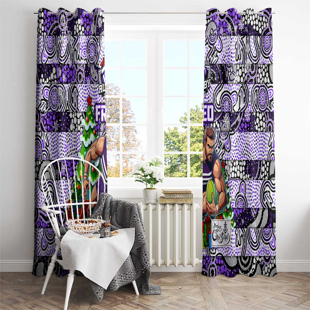 Freo Football Merry Christmas Window Curtain Indigenous Australian Art