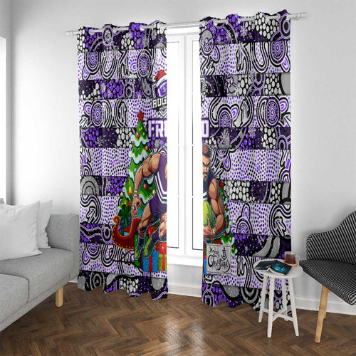 Freo Football Merry Christmas Window Curtain Indigenous Australian Art