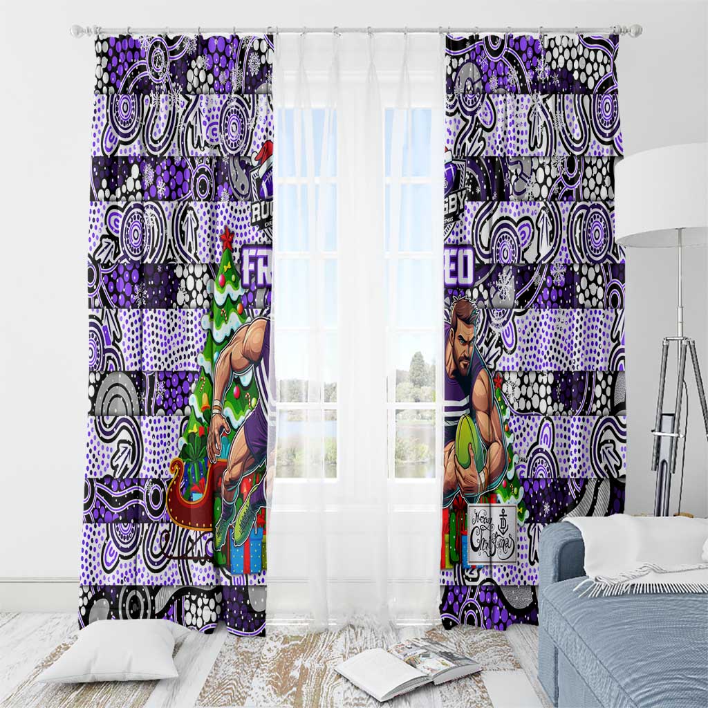 Freo Football Merry Christmas Window Curtain Indigenous Australian Art