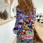 Custom Freo Rugby Merry Christmas Women Casual Shirt Indigenous Australian Art