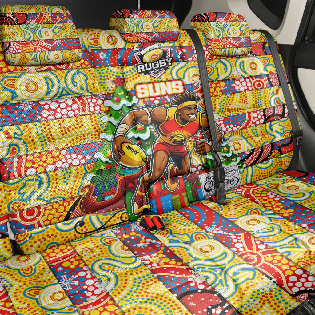 Suns Football Merry Christmas Back Car Seat Cover Indigenous Australian Art