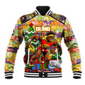 Custom Suns Rugby Merry Christmas Baseball Jacket Indigenous Australian Art