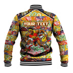 Custom Suns Rugby Merry Christmas Baseball Jacket Indigenous Australian Art
